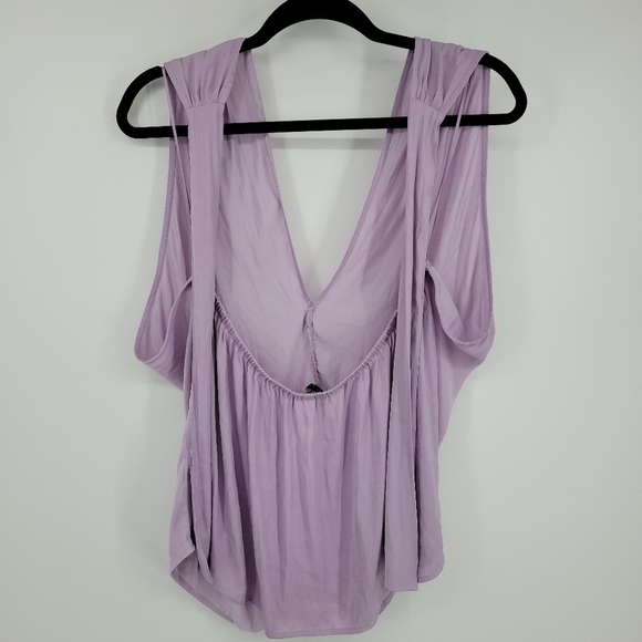 Banana Republic Factory Womens Cross Front Halter Top Light Purple Size xl - Picture 5 of 11